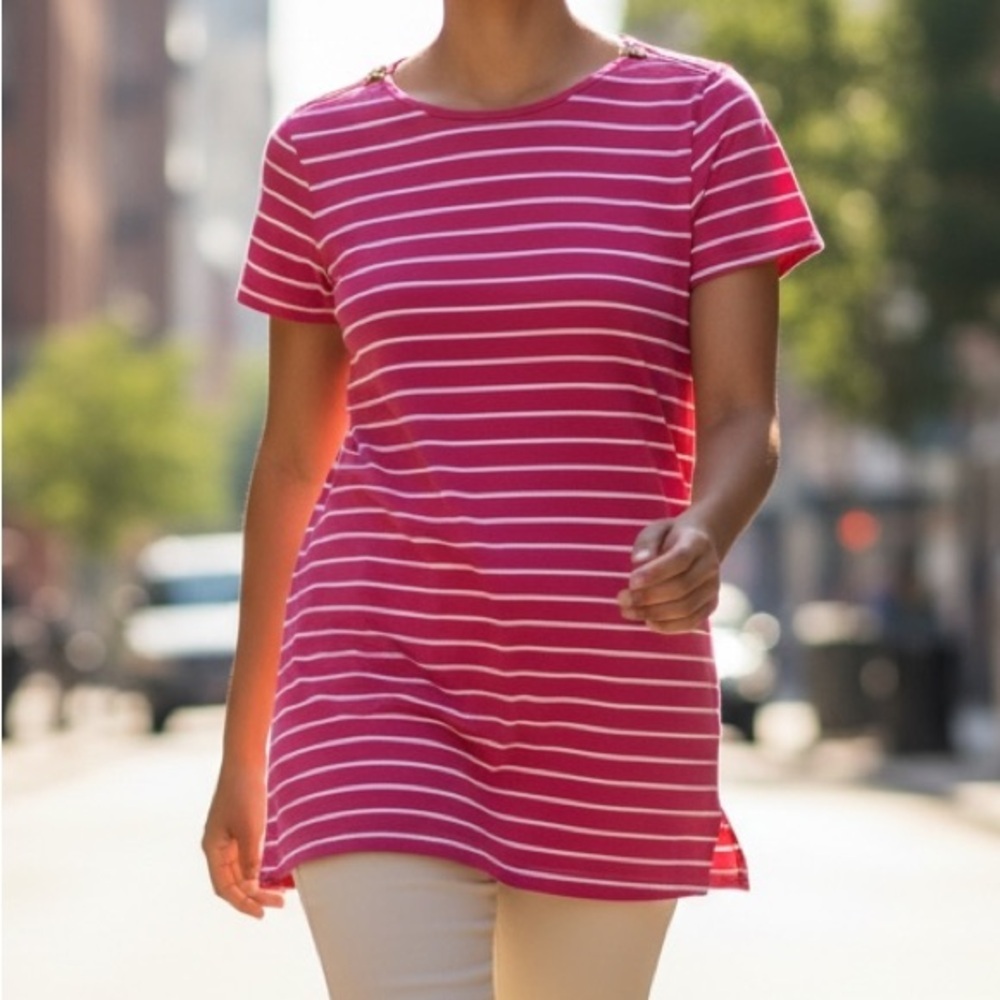 Michael Kors Striped Pink Women's Top